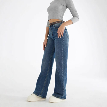 Ženske traperice od denimu, široke nogavice, opuštena silueta, 70–80% pamuka, proljeće 2025