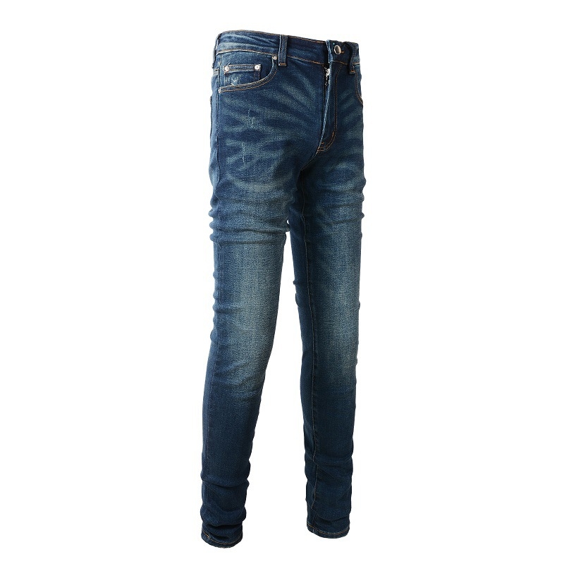 Muške traperice – retro stil, uski kroj, denim, 98% pamuk