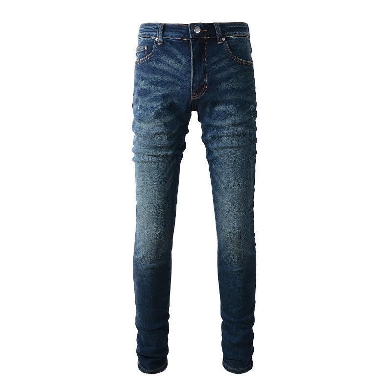 Muške traperice – retro stil, uski kroj, denim, 98% pamuk