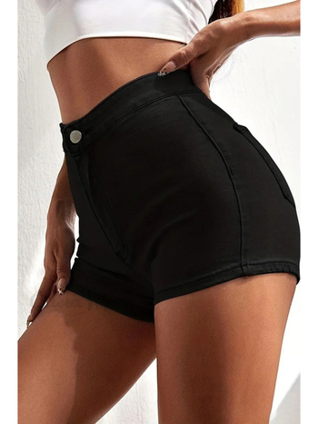 Ženske kratke traperice s visokim strukom, 3/4 dužine, pamukova smjesa, mikroelastičnost, A-kroj, casual stil