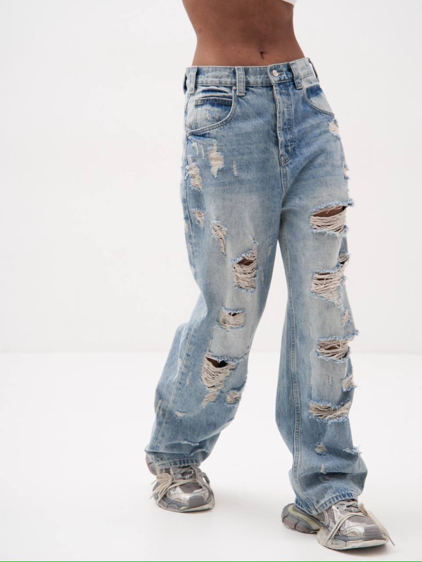 Ziya traperice od denima, visoki pojas, široke nogavice, 95% pamuka, bez peglanja, ljeto 2025