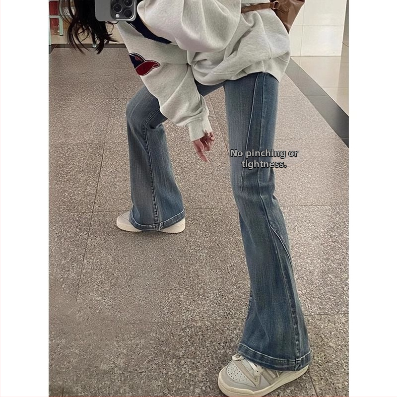Ženske traperice visokog struka, flare kroj, gusti denim, proljeće 2025