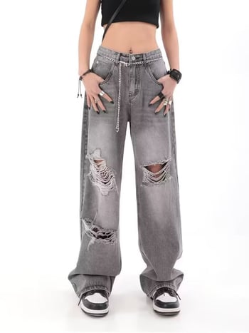 Jeans din denim cu croială dreaptă, talie medie, conținut de bumbac 50-70%, grosime medie, tratament anti-călcare