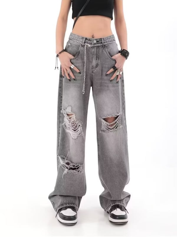 Jeans din denim cu croială dreaptă, talie medie, conținut de bumbac 50-70%, grosime medie, tratament anti-călcare