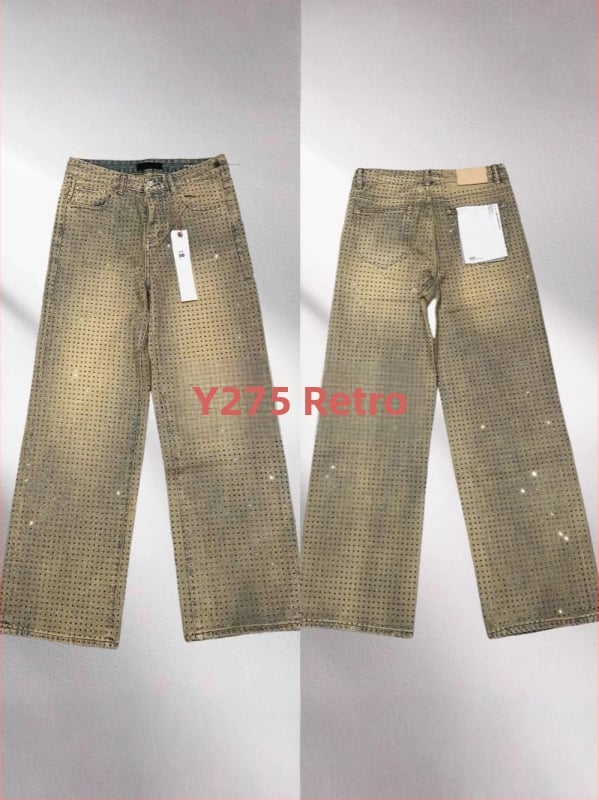 Muške traperice, slobodnog kroja, visokim strukom, kopčano zatvaranje, pamuk denim, ispran završni izgled