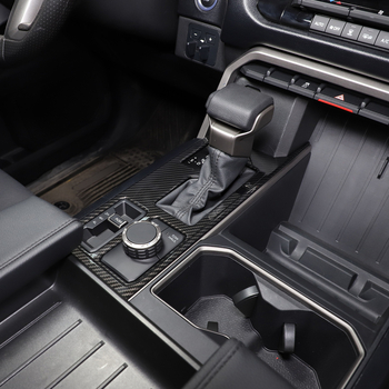 Panou pentru schimbătorul de viteze cu textură fibră de carbon pentru 22-23 Toyota Tantu/Sequoia, ABS, marcă Ouchuang, fără siglă