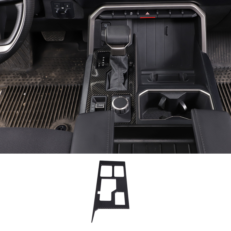 Panou pentru schimbătorul de viteze cu textură fibră de carbon pentru 22-23 Toyota Tantu/Sequoia, ABS, marcă Ouchuang, fără siglă