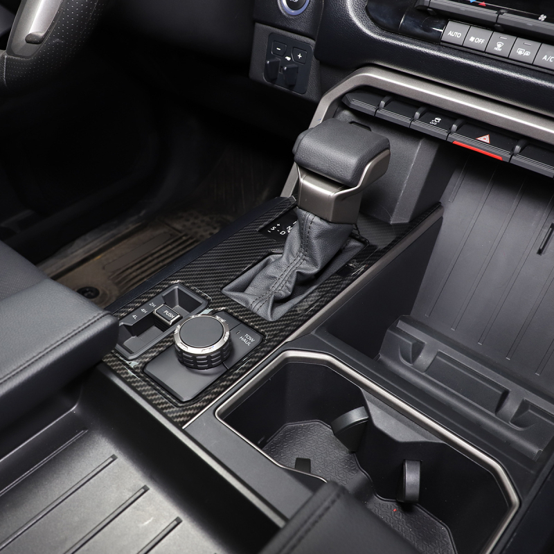 Panou pentru schimbătorul de viteze cu textură fibră de carbon pentru 22-23 Toyota Tantu/Sequoia, ABS, marcă Ouchuang, fără siglă