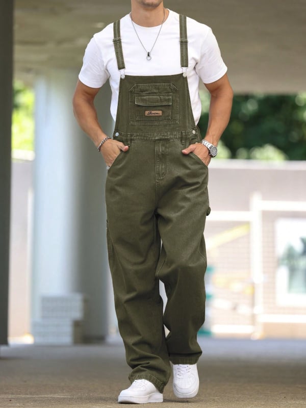 Muški džins overali - streetwear, ravni kroj, srednji pojas, zatvarač