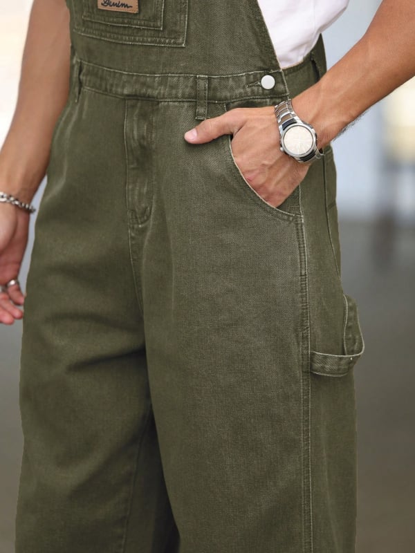 Muški džins overali - streetwear, ravni kroj, srednji pojas, zatvarač