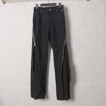 Jeansi, stil coreean, talie medie, denim din bumbac cu fermoar dublu, casual pentru toate anotimpurile