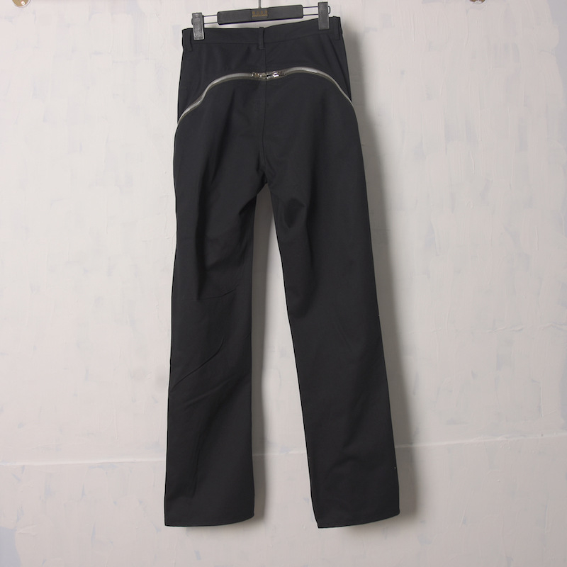 Jeansi, stil coreean, talie medie, denim din bumbac cu fermoar dublu, casual pentru toate anotimpurile