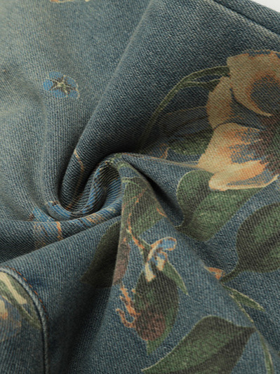 Jeanși 3D uzate, talie medie, fermoar, denim din bumbac 70%, microelastic