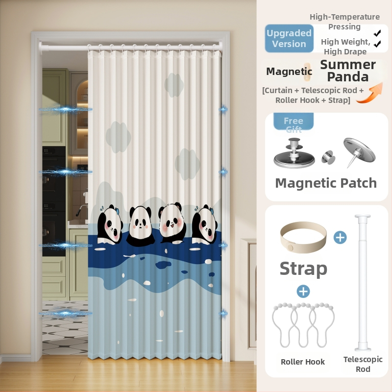 Магнитна сгъваща се завеса за душ, имитационен лен, водоустойчива и устойчива на мухъл, ветроустойчива, модерен стил