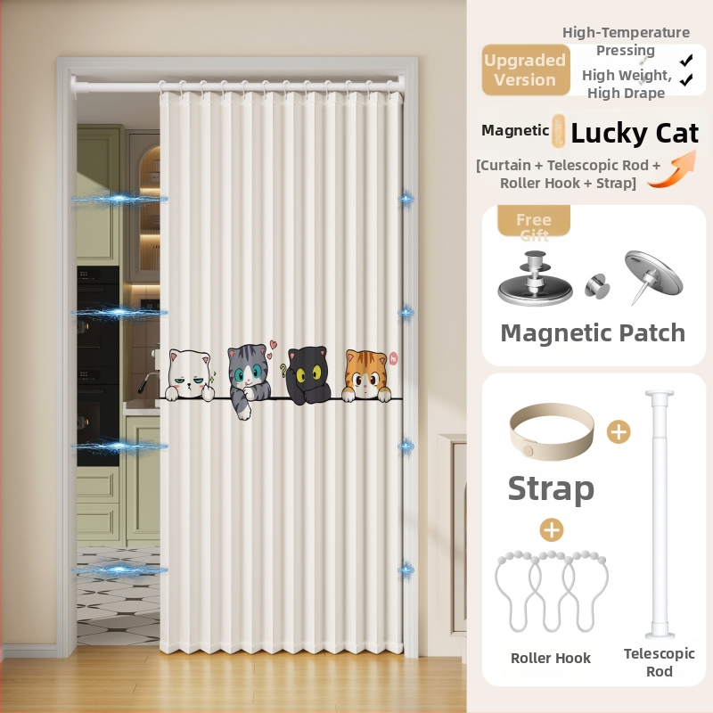 Магнитна сгъваща се завеса за душ, имитационен лен, водоустойчива и устойчива на мухъл, ветроустойчива, модерен стил