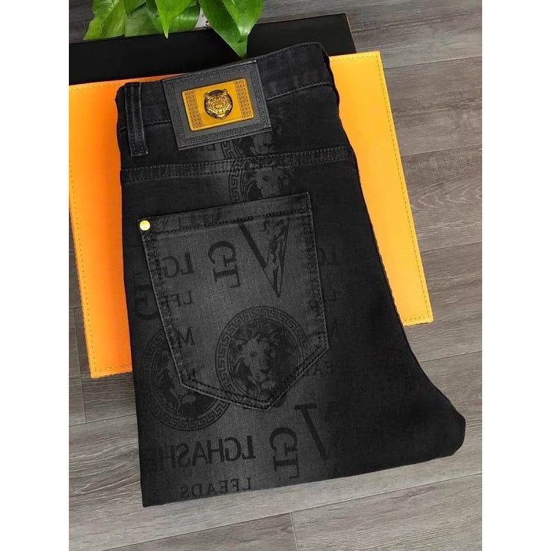 Traperice s printom lava, pamuk, mikroelastične, srednji pojas, zatvarač