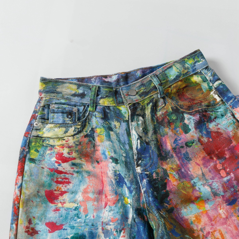 Jeansi pentru bărbați, croială dreaptă, bumbac, talie medie, fermoar, ușori