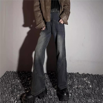 Muške vintage traperice s slobodnim krojem Bootcut, srednji struk, 75% pamuk