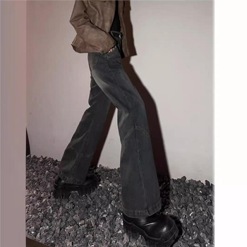 Muške vintage traperice s slobodnim krojem Bootcut, srednji struk, 75% pamuk