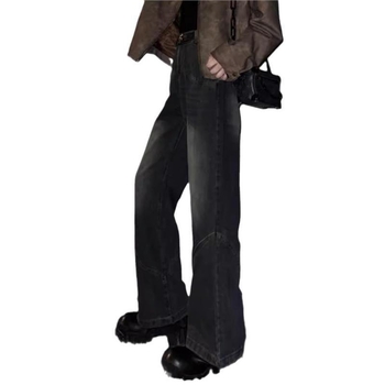 Muške vintage traperice s slobodnim krojem Bootcut, srednji struk, 75% pamuk
