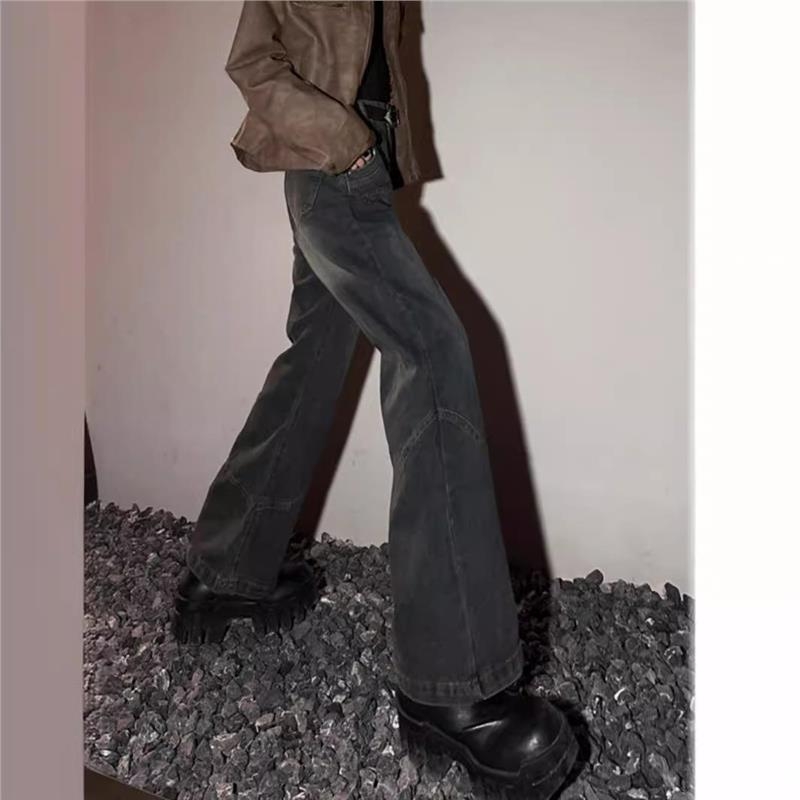 Muške vintage traperice s slobodnim krojem Bootcut, srednji struk, 75% pamuk