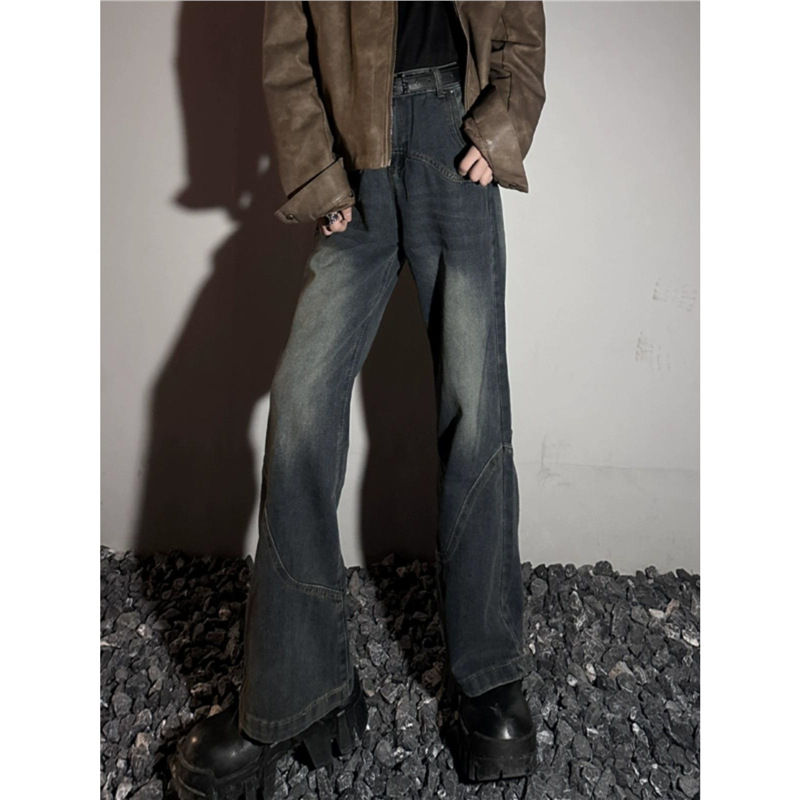 Muške vintage traperice s slobodnim krojem Bootcut, srednji struk, 75% pamuk