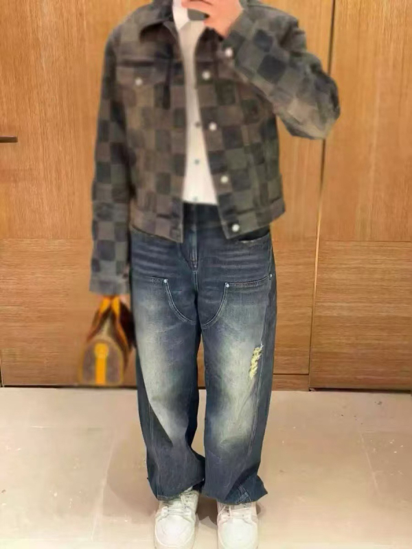 Blugi lejii cu croială liberă, talie medie, fermoar, țesătură principală poliester