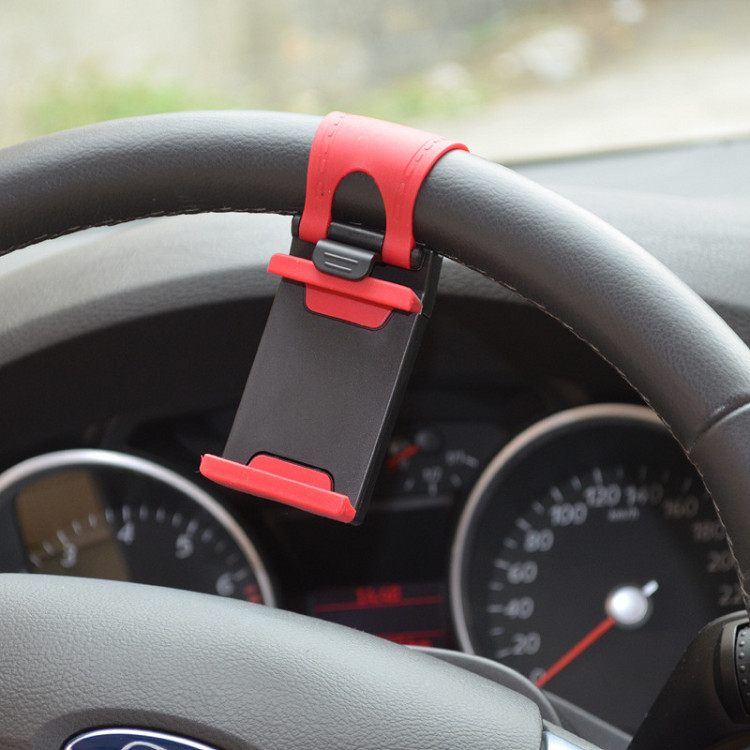 Universalni držač telefona za volan, silikon, s klipom i kopčom, kompatibilan Apple, Samsung i HTC; mogućnost otiska logotipa