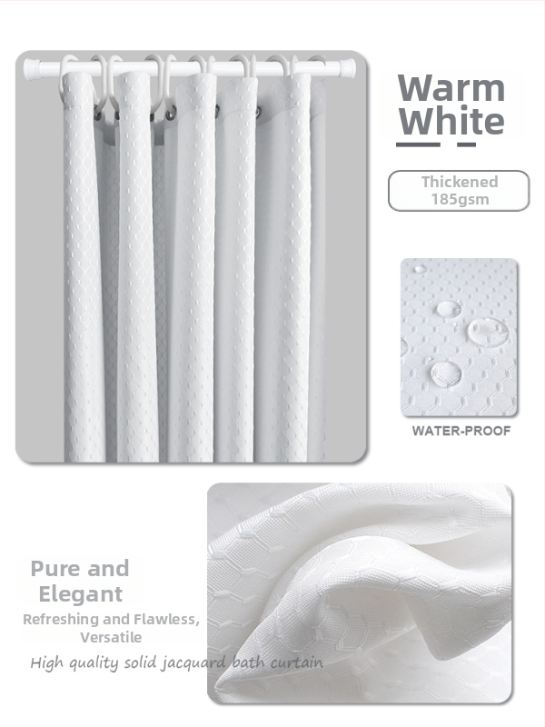 Душ завеса в скандинавски стил, полиестер, водоустойчива, против мухъл (Материал: полиестер; Стил: скандинавски; Водоустойчива; Против мухъл)