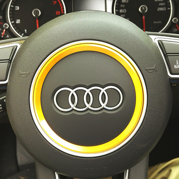 Aluminijski ukrasni prsten za volan Audi za unutarnju modifikaciju sa šljokicama, kompatibilan s modelima 2012–2016, bez prilagodbe.