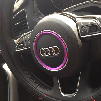Aluminijski ukrasni prsten za volan Audi za unutarnju modifikaciju sa šljokicama, kompatibilan s modelima 2012–2016, bez prilagodbe.