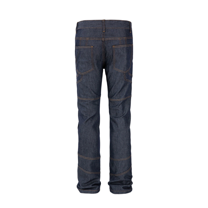 Muške traperice od denima, slim-fit s ravnim krojem i patchwork dizajnom te dekonstruiranim šavovima