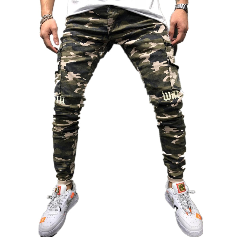 Blugi bărbăți Slim-Fit, 80% bumbac, talie medie, fermoar, lungime integrală