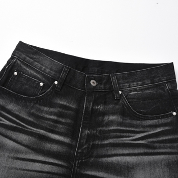 Blugi bărbătești drepți, spălare vintage, talie medie, denim din bumbac 95%, casual