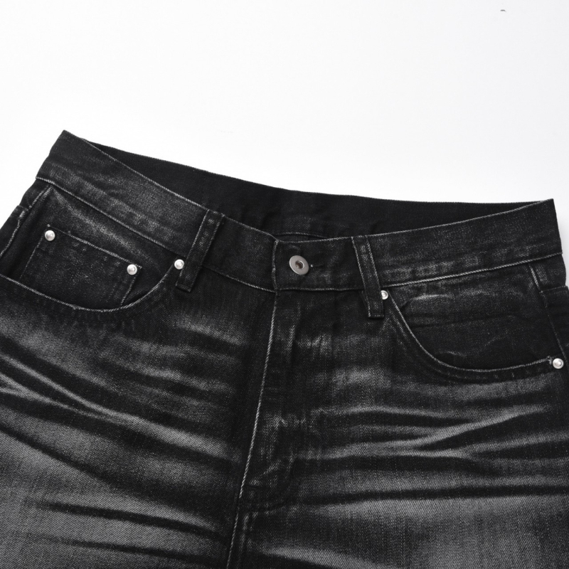 Blugi bărbătești drepți, spălare vintage, talie medie, denim din bumbac 95%, casual