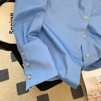 Poló galléros ing, hosszú ujjú, bő szabású, pamut anyag