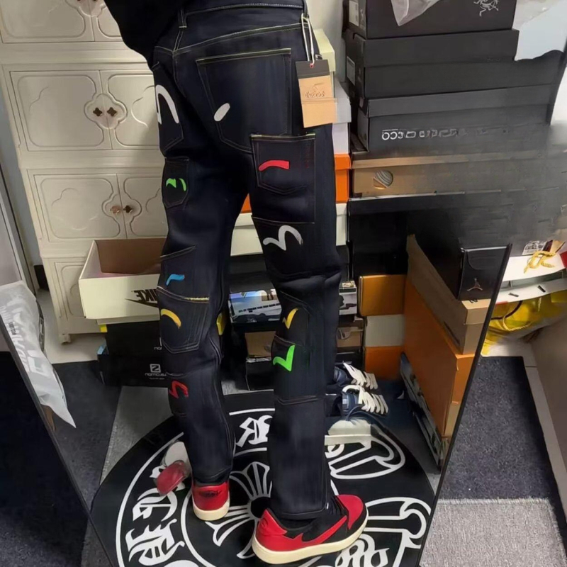 Traperice s printom Y2K Fu Shen Big M, višestruke džepove, ravni kroj, unisex, zip