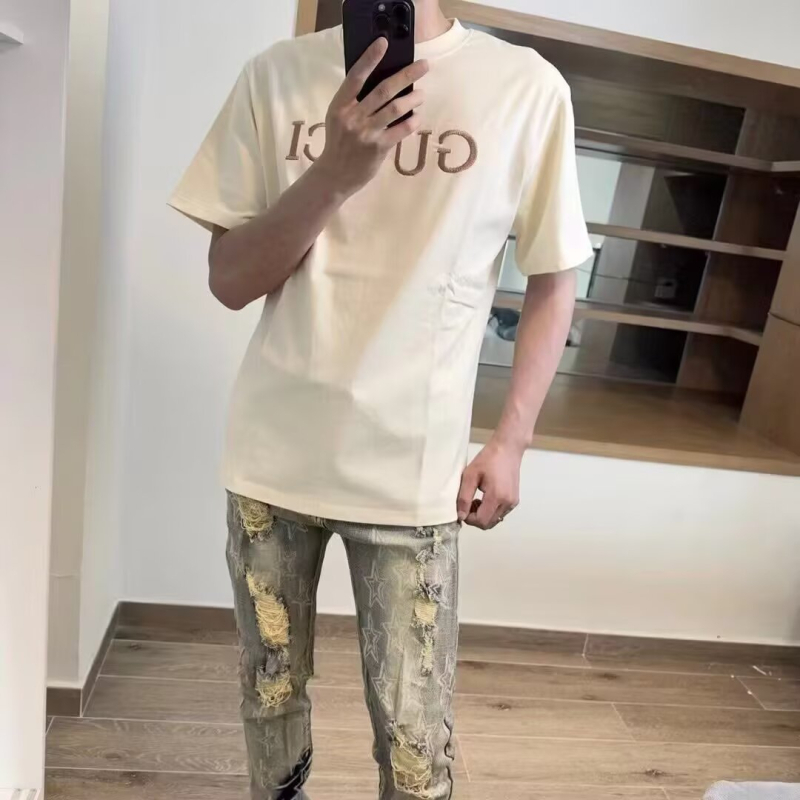 Jeanși din denim cu imprimeu vintage, elastici, croială Slim, drepti, talie înaltă