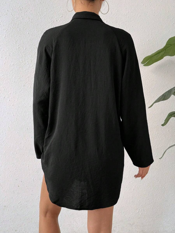 Ženska bluza od ice silk, slobodan kroj, srednja duljina 65–80 cm, poliester 95%+ i spandeks