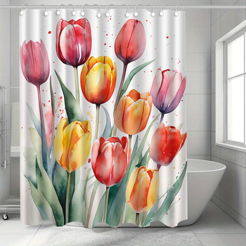 Комплект душ завеси — полиестер, модерен минималистичен стил, без пробиване за преграда, възможност за персонализация (код H-1671-1680)