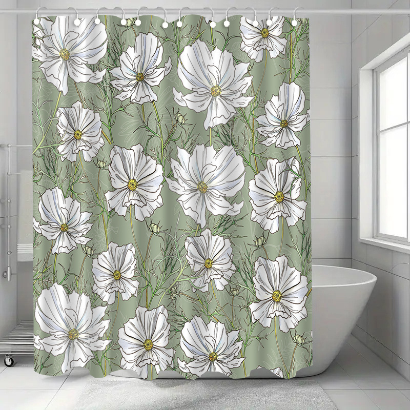 Комплект душ завеси — полиестер, модерен минималистичен стил, без пробиване за преграда, възможност за персонализация (код H-1671-1680)