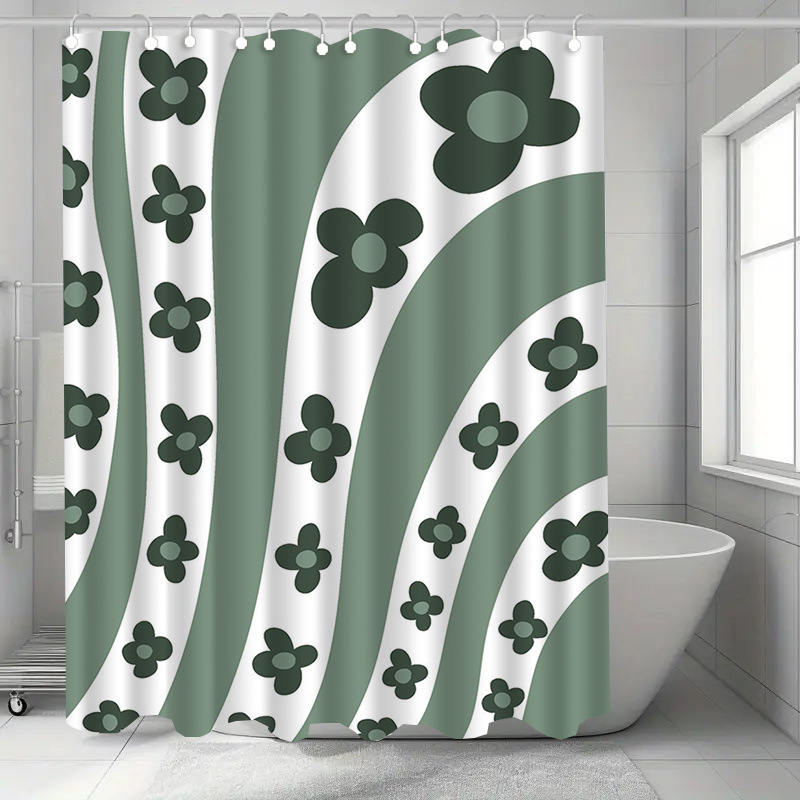 Комплект душ завеси — полиестер, модерен минималистичен стил, без пробиване за преграда, възможност за персонализация (код H-1671-1680)