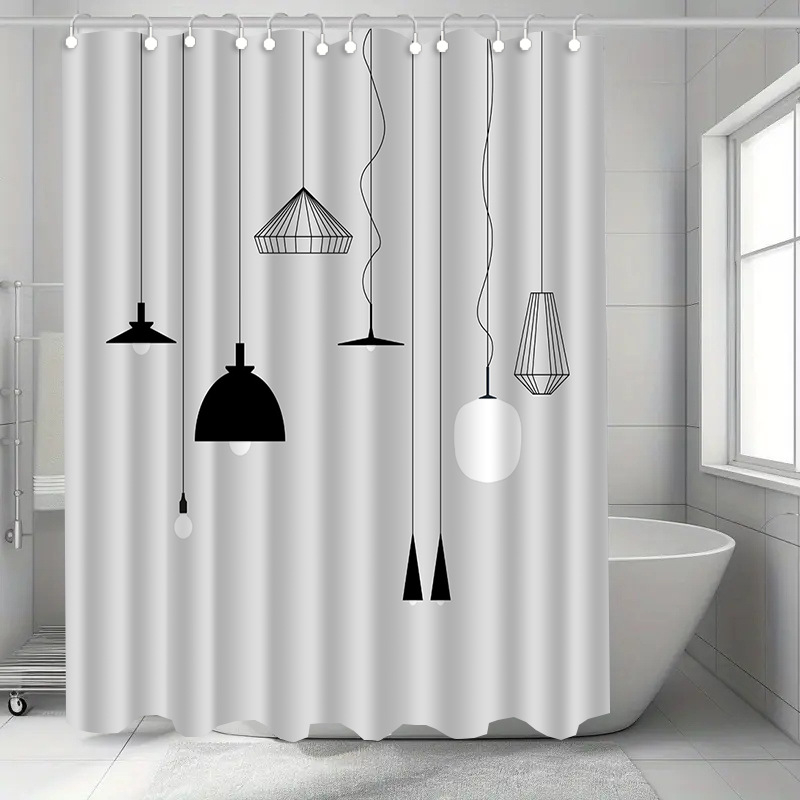 Комплект душ завеси — полиестер, модерен минималистичен стил, без пробиване за преграда, възможност за персонализация (код H-1671-1680)