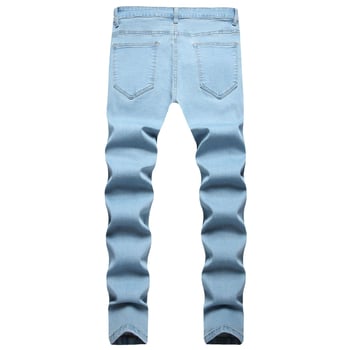 Blugi – drepti, talie medie, fermoar, finisaj spălat, microelastic (drepti; talie medie; fermoar; finisaj spălat; microelastic)