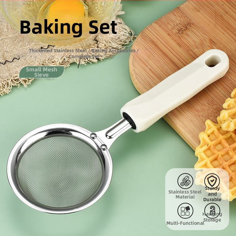Nerezová oceľová 3-dielna sada na pečenie s oddeľovačom bielkovín, šľahačom na vajcia a multifunkčným filtrom (ne-elektrické)