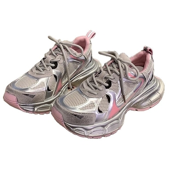 Dad Shoes s debelim potplatom, dvostruka kožna gornja s prirodnom i umjetnom kožom, prozračna mrežasta podstava, visoki gornji dio, gumena potplata