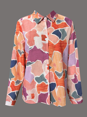 Polo košulja s dugim rukavima, poliester–spandeks mješavina, print uzorak, street hipster stil