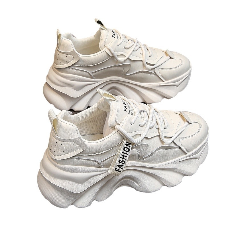 Ženske tenisice s povećanjem visine 3–5 cm, retro stil, niski gornji dio, gornji dio od mikrovlakna, gumeni potplat, prednje vezanje