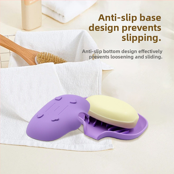 Silicijska posuda za sapun s odvodom za kupaonicu - jednostavan kreativni dizajn, jedan komad, mogućnost tiska logotipa