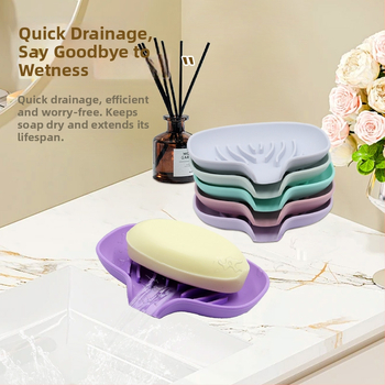 Silicijska posuda za sapun s odvodom za kupaonicu - jednostavan kreativni dizajn, jedan komad, mogućnost tiska logotipa